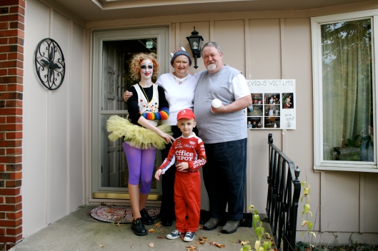 Zoe, Mom, Dad and Noah, Halloween 2010